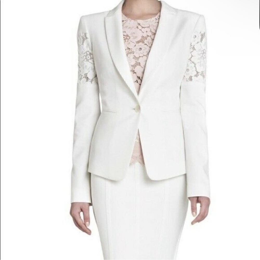 BCBG MaxAzria Noah Floral-Lace Jacket XS